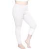 image:imageSTRETCH IS COMFORT Womens Plus Size Knee amp Full Length Cotton Leggings  XLarge  7XWhite Fleece