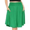 image:imageSTRETCH IS COMFORT Womens and Plus Size Scoop Hem Flare Mid Length Skirt with Pockets  S5XKelly Green