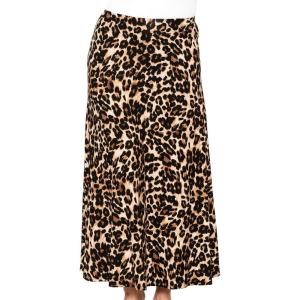 image:imageSTRETCH IS COMFORT Knee Length and Midi ALine Flowy Skirt  Comfortable Clothes for Women  S5XBrown Leopard
