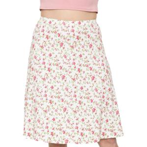 image:imageSTRETCH IS COMFORT Knee Length and Midi ALine Flowy Skirt  Comfortable Clothes for Women  S5XPink Rose Vine