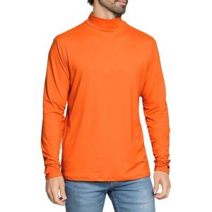 image:imageSTRETCH IS COMFORT Mens Oh So Soft Mock Neck Long Sleeve Shirt Perfect for Casual Wear Stylish Classic Fit  Small5XOrange