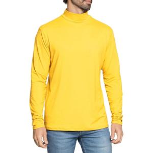 image:imageSTRETCH IS COMFORT Mens Oh So Soft Mock Neck Long Sleeve Shirt Perfect for Casual Wear Stylish Classic Fit  Small5XYellow