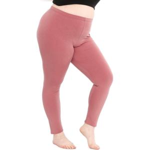 image:imageSTRETCH IS COMFORT Womens Plus Size Knee amp Full Length Cotton Leggings  XLarge  7XDark Mauve