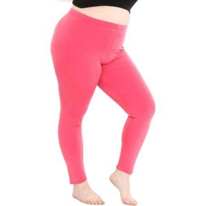 image:imageSTRETCH IS COMFORT Womens Plus Size Knee amp Full Length Cotton Leggings  XLarge  7XHot Pink