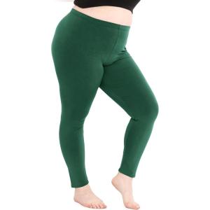 image:imageSTRETCH IS COMFORT Womens Plus Size Knee amp Full Length Cotton Leggings  XLarge  7XHunter Green
