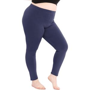 image:imageSTRETCH IS COMFORT Womens Plus Size Knee amp Full Length Cotton Leggings  XLarge  7XNavy Blue
