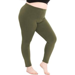 image:imageSTRETCH IS COMFORT Womens Plus Size Knee amp Full Length Cotton Leggings  XLarge  7XOlive Green