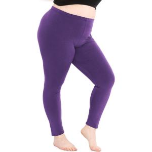 image:imageSTRETCH IS COMFORT Womens Plus Size Knee amp Full Length Cotton Leggings  XLarge  7XPurple