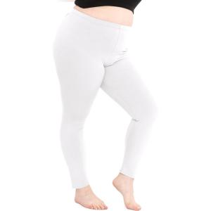 image:imageSTRETCH IS COMFORT Womens Plus Size Knee amp Full Length Cotton Leggings  XLarge  7XWhite