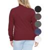 image:imageSTRETCH IS COMFORT Womens Plus Size Relaxed Long Sleeve Turtleneck  XL  7XBurgundy
