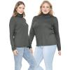 image:imageSTRETCH IS COMFORT Womens Plus Size Relaxed Long Sleeve Turtleneck  XL  7XCharcoal Gray
