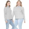 image:imageSTRETCH IS COMFORT Womens Plus Size Relaxed Long Sleeve Turtleneck  XL  7XHeather Gray