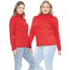 image:imageSTRETCH IS COMFORT Womens Plus Size Relaxed Long Sleeve Turtleneck  XL  7XRed