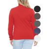 image:imageSTRETCH IS COMFORT Womens Plus Size Relaxed Long Sleeve Turtleneck  XL  7XRed