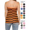 image:imageSTRETCH IS COMFORT Womens amp Plus Mid and Long Length Tube Top  X Small  5XBlack and Orange Stripes