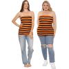 image:imageSTRETCH IS COMFORT Womens amp Plus Mid and Long Length Tube Top  X Small  5XBlack and Orange Stripes