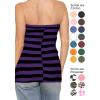 image:imageSTRETCH IS COMFORT Womens amp Plus Mid and Long Length Tube Top  X Small  5XBlack and Purple Stripes