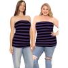 image:imageSTRETCH IS COMFORT Womens amp Plus Mid and Long Length Tube Top  X Small  5XBlack and Purple Stripes