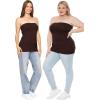 image:imageSTRETCH IS COMFORT Womens amp Plus Mid and Long Length Tube Top  X Small  5XBrown