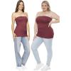 image:imageSTRETCH IS COMFORT Womens amp Plus Mid and Long Length Tube Top  X Small  5XBurgundy