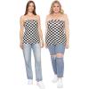image:imageSTRETCH IS COMFORT Womens amp Plus Mid and Long Length Tube Top  X Small  5XCheckered Black and White