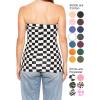 image:imageSTRETCH IS COMFORT Womens amp Plus Mid and Long Length Tube Top  X Small  5XCheckered Black and White
