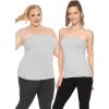 image:imageSTRETCH IS COMFORT Womens amp Plus Mid and Long Length Tube Top  X Small  5XHeather Gray