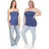 image:imageSTRETCH IS COMFORT Womens amp Plus Mid and Long Length Tube Top  X Small  5XLight Navy