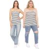 image:imageSTRETCH IS COMFORT Womens amp Plus Mid and Long Length Tube Top  X Small  5XNautical Black Stripes