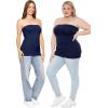 image:imageSTRETCH IS COMFORT Womens amp Plus Mid and Long Length Tube Top  X Small  5XNavy Blue
