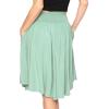image:imageSTRETCH IS COMFORT Womens and Plus Size Scoop Hem Flare Mid Length Skirt with Pockets  S5XSage Green