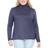 image:imageSTRETCH IS COMFORT Womens Plus Size Relaxed Long Sleeve Turtleneck  XL  7XNavy Blue