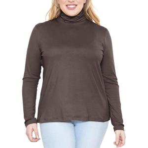 image:imageSTRETCH IS COMFORT Womens Plus Size Relaxed Long Sleeve Turtleneck  XL  7XBrown