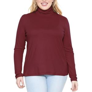 image:imageSTRETCH IS COMFORT Womens Plus Size Relaxed Long Sleeve Turtleneck  XL  7XBurgundy