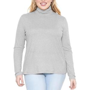 image:imageSTRETCH IS COMFORT Womens Plus Size Relaxed Long Sleeve Turtleneck  XL  7XHeather Gray
