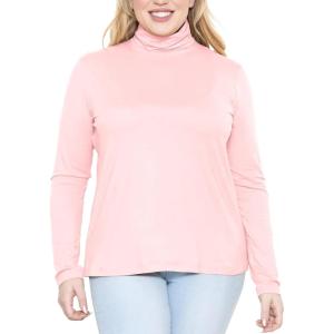 image:imageSTRETCH IS COMFORT Womens Plus Size Relaxed Long Sleeve Turtleneck  XL  7XLight Pink