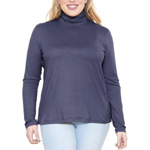 image:imageSTRETCH IS COMFORT Womens Plus Size Relaxed Long Sleeve Turtleneck  XL  7XNavy Blue