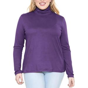 image:imageSTRETCH IS COMFORT Womens Plus Size Relaxed Long Sleeve Turtleneck  XL  7XPurple