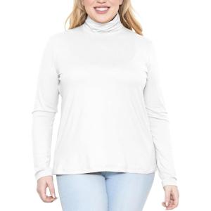 image:imageSTRETCH IS COMFORT Womens Plus Size Relaxed Long Sleeve Turtleneck  XL  7XWhite