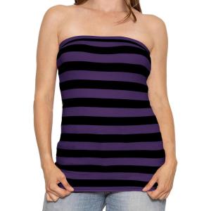 image:imageSTRETCH IS COMFORT Womens amp Plus Mid and Long Length Tube Top  X Small  5XBlack and Purple Stripes