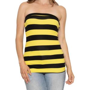 image:imageSTRETCH IS COMFORT Womens amp Plus Mid and Long Length Tube Top  X Small  5XBlack and Yellow Stripes