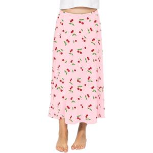 image:imageSTRETCH IS COMFORT Youth Girls Flowy ALine Skirt Knee Length and Ankle Length  Kids  Sizes 416Pink Cherries