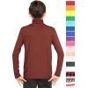 image:imageSTRETCH IS COMFORT Boys Long Sleeve Turtleneck Shirt  Soft Stretchy Lightweight Base Layer Everyday Top  216Almond