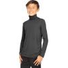 image:imageSTRETCH IS COMFORT Boys Long Sleeve Turtleneck Shirt  Soft Stretchy Lightweight Base Layer Everyday Top  216Black  White