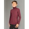 image:imageSTRETCH IS COMFORT Boys Long Sleeve Turtleneck Shirt  Soft Stretchy Lightweight Base Layer Everyday Top  216Burgundy