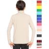 image:imageSTRETCH IS COMFORT Boys Long Sleeve Turtleneck Shirt  Soft Stretchy Lightweight Base Layer Everyday Top  216Cream