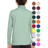 image:imageSTRETCH IS COMFORT Boys Long Sleeve Turtleneck Shirt  Soft Stretchy Lightweight Base Layer Everyday Top  216Sage Green
