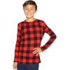 image:imageSTRETCH IS COMFORT Boys Oh So Soft Long Sleeve Top Crew Neck  416Buffalo Plaid
