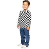image:imageSTRETCH IS COMFORT Boys Oh So Soft Long Sleeve Top Crew Neck  416Checkered Black and White