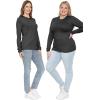 image:imageSTRETCH IS COMFORT Womens Long Sleeve Lay Flat Crew Neck Tee  Everyday Top  Plus amp Regular Sizes S5XBlack